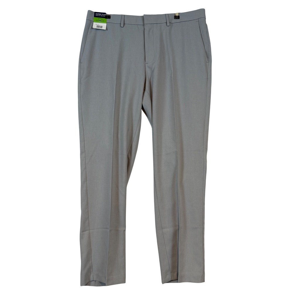 Kenneth Cole Reaction Men Gray Techni-Cole Slim Performance Dress Pants 36x30